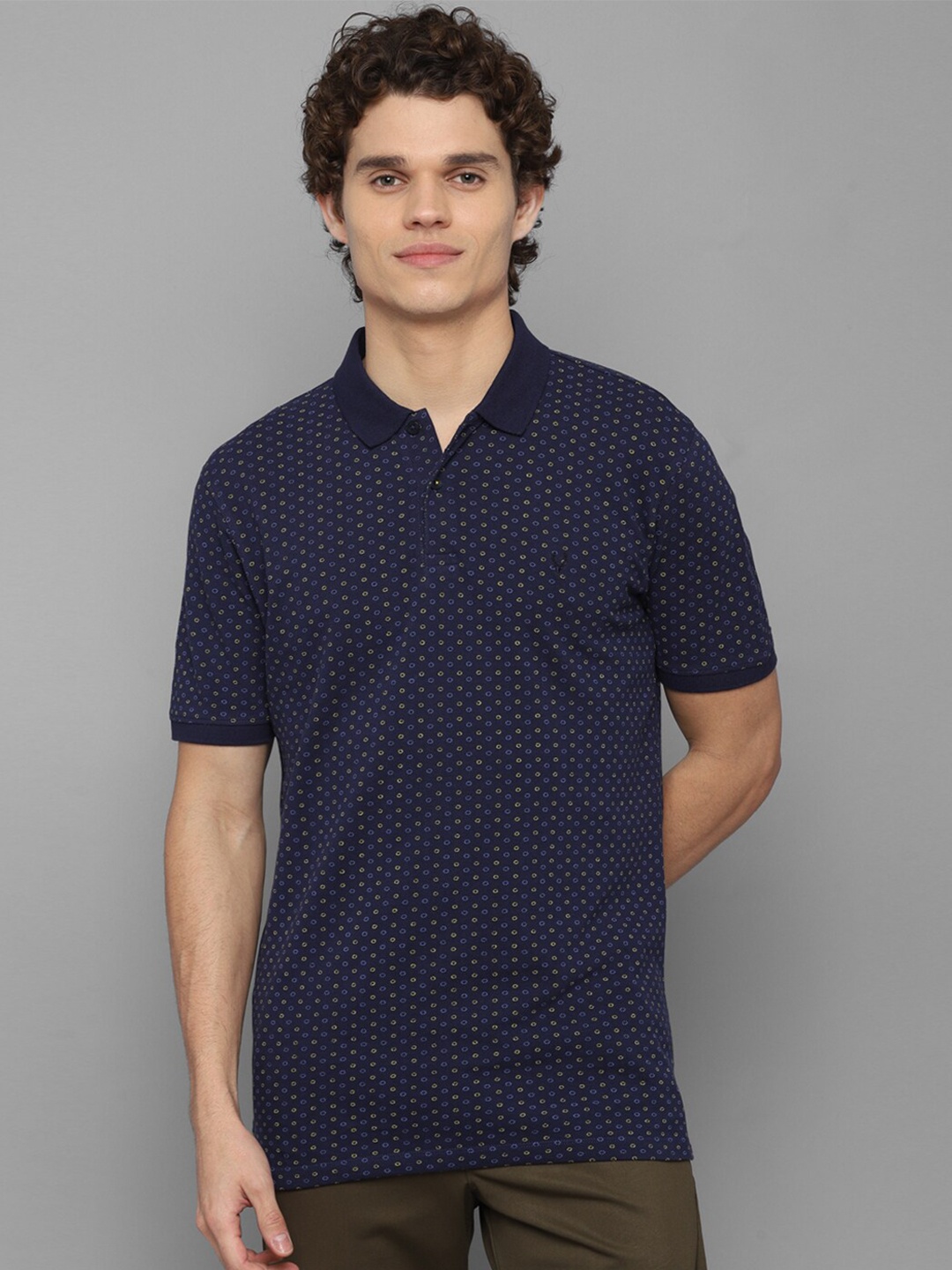 

Allen Solly Men Navy Blue Polo Collar T-shirt
