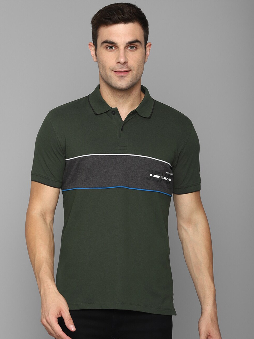 

Allen Solly Sport Men Olive Green Polo Collar T-shirt