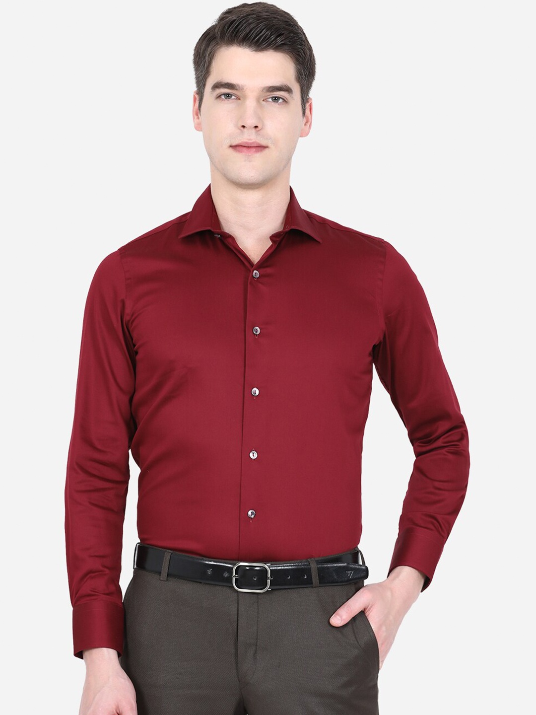 

WYRE Men Maroon Slim Fit Formal Shirt
