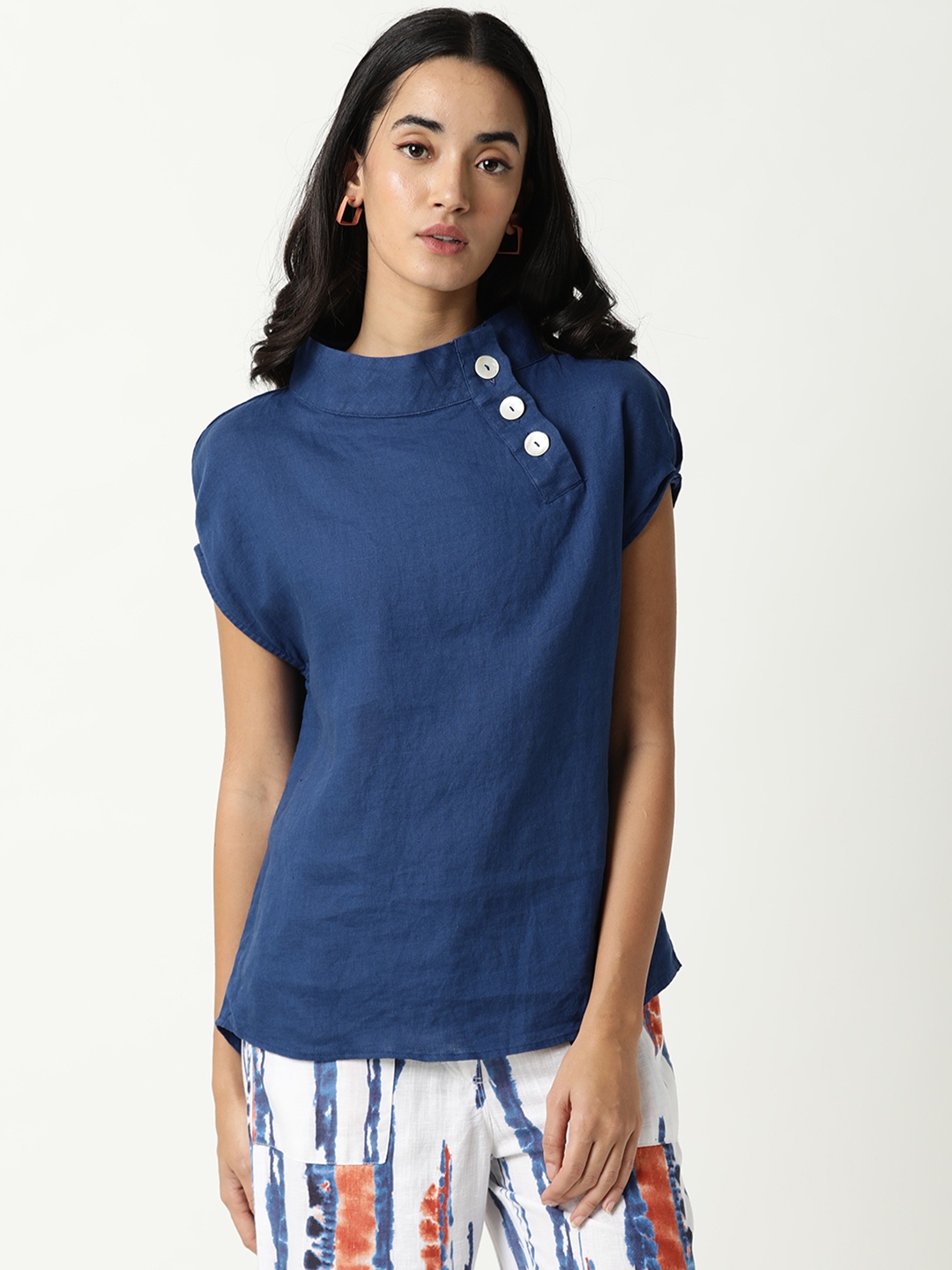 

RAREISM Blue Extended Sleeves Top