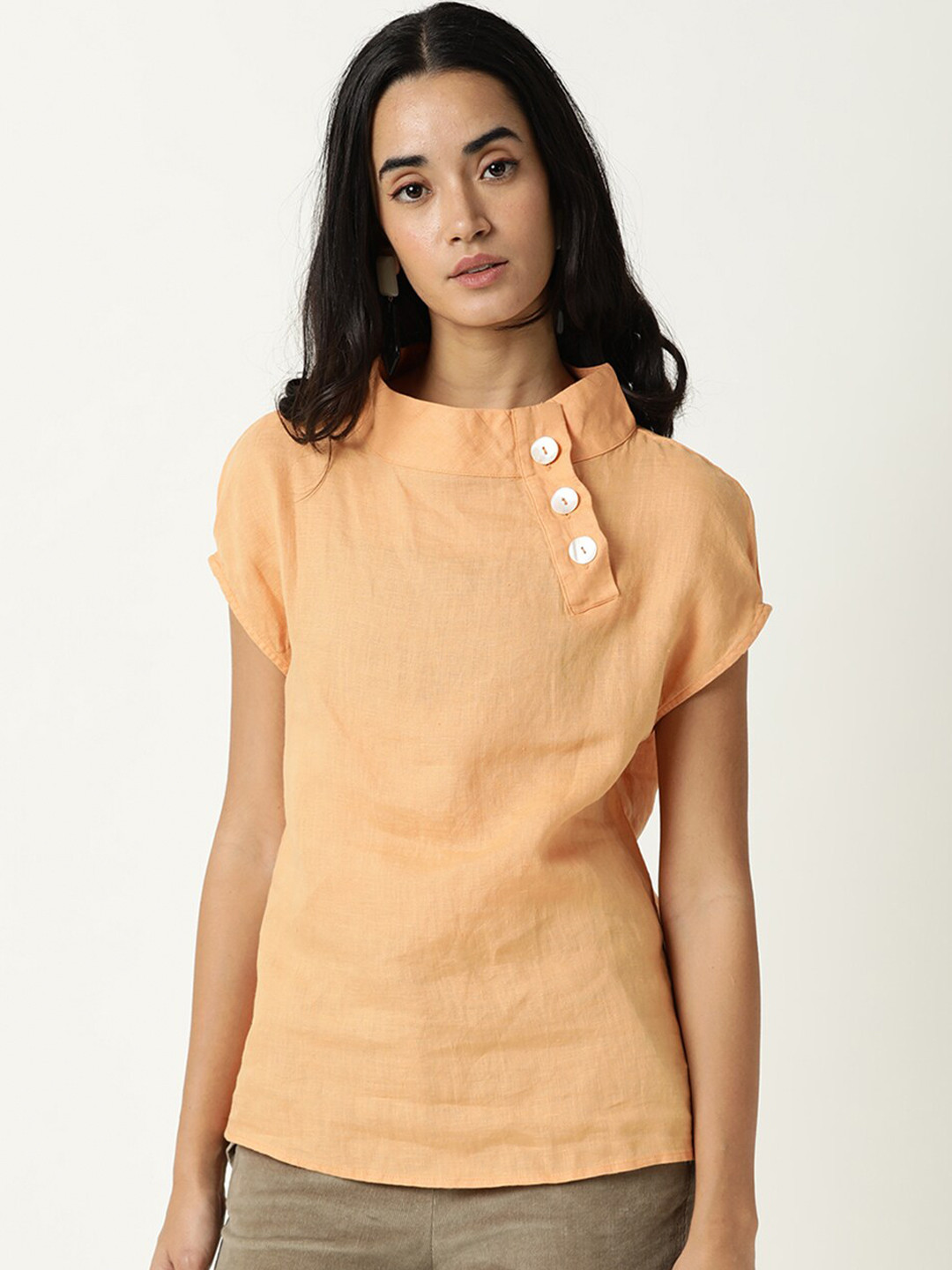 

RAREISM Orange Extended Sleeves Top