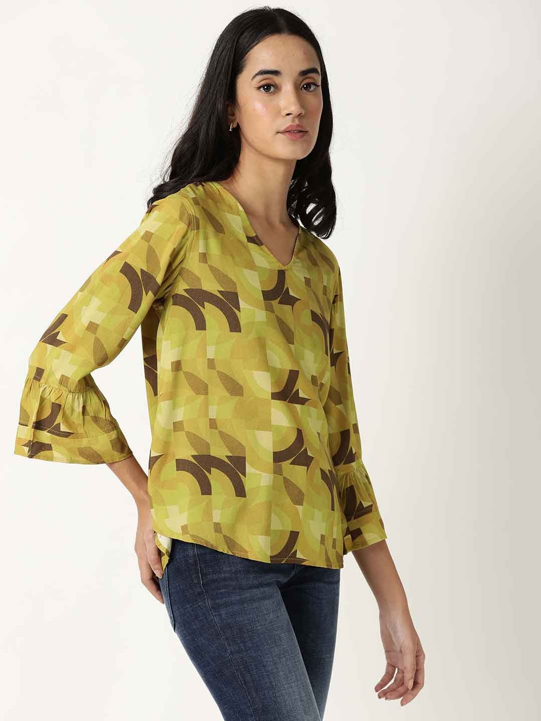 

RAREISM Green Print Top