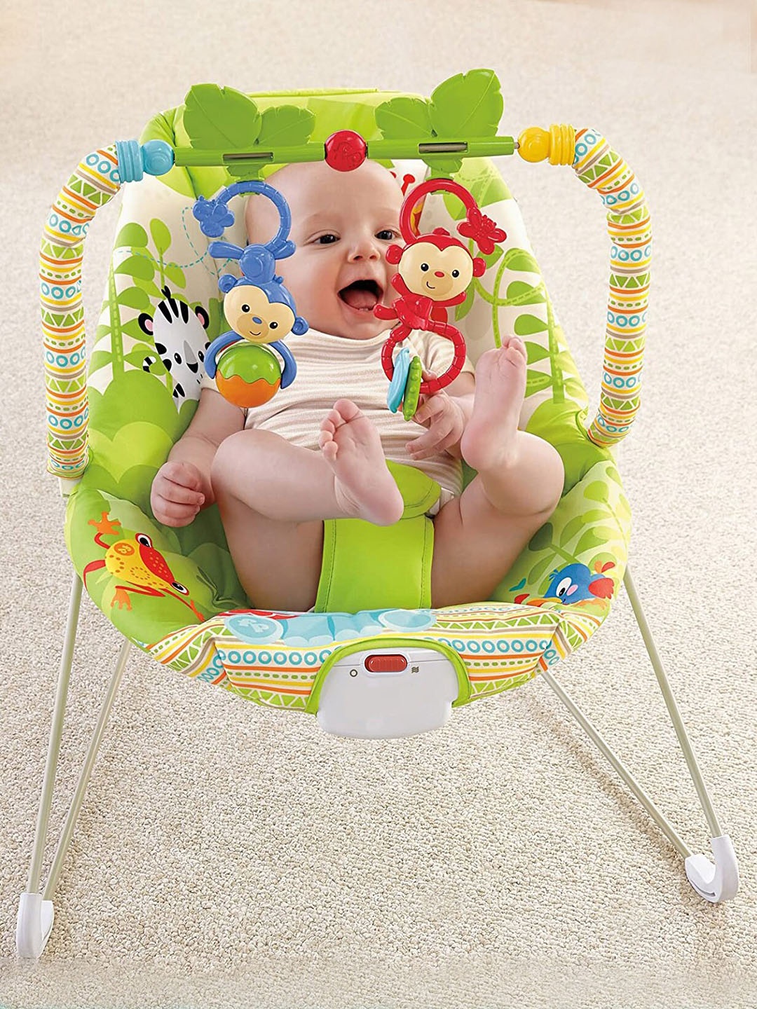 

Baby Moo Kids Green Bouncer Rocker With Musical Hanging