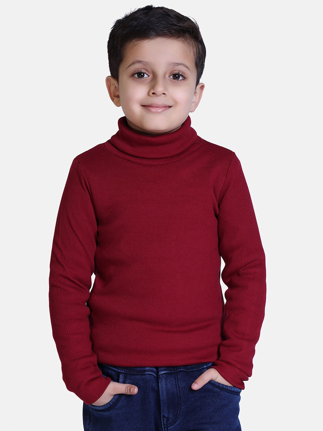 

KEPA Boys Maroon High Neck T-shirt