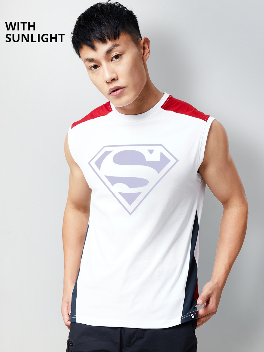 

The Souled Store Men White & Grey Printed Pure Cotton Gym Vests
