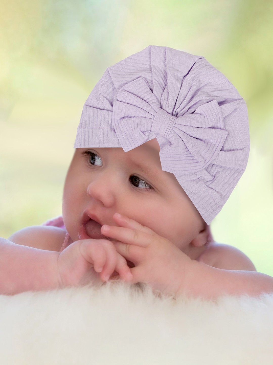 

Baby Moo Girls Purple Cotton Beanie