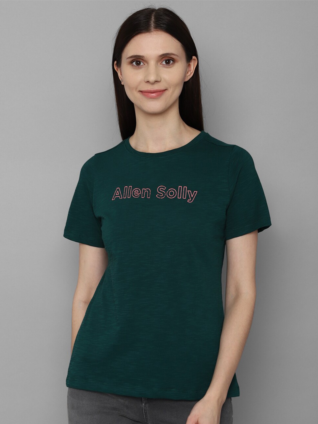 

Allen Solly Woman Women Green Typography T-shirt
