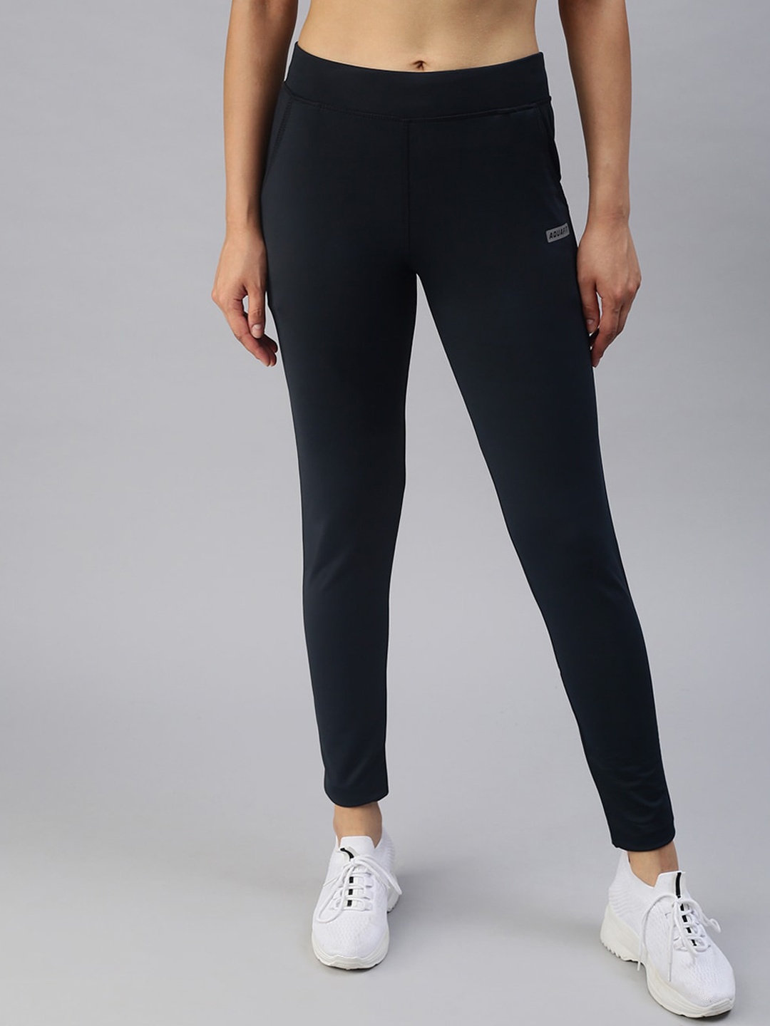 

SHOWOFF Women Navy Blue Solid Slim Fit Dry Fit Track Pants