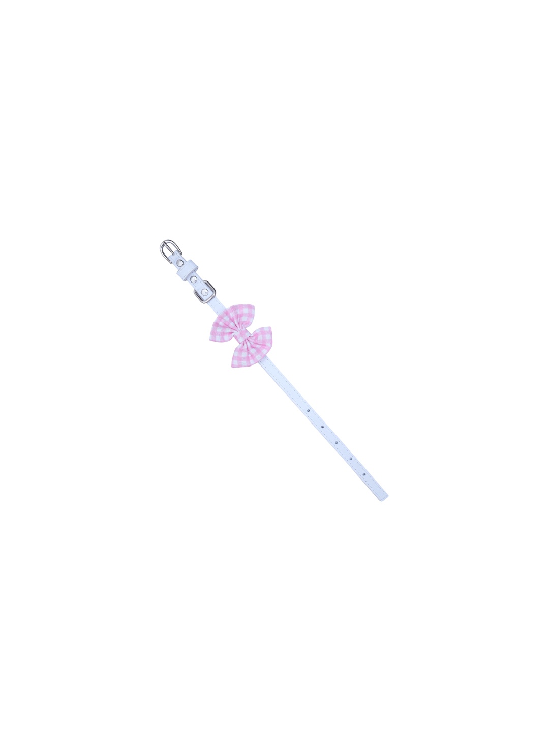 

Dchica Paws White & Pink Checked Dog Collar