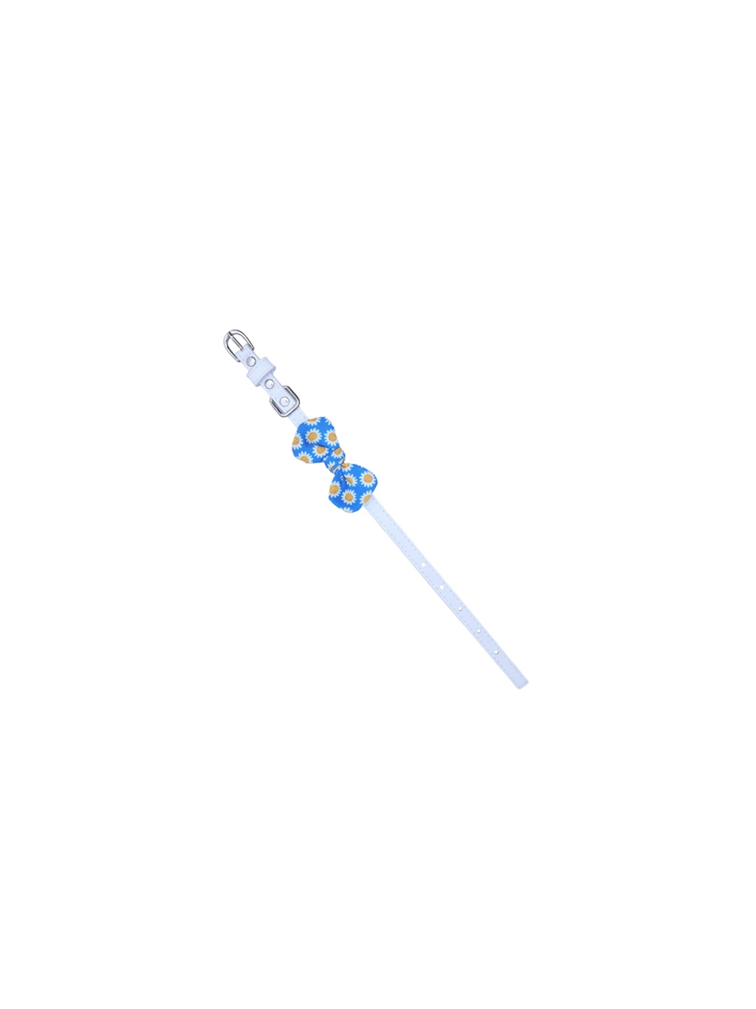 

Dchica Paws White & Blue Floral Bow Collar For Cats