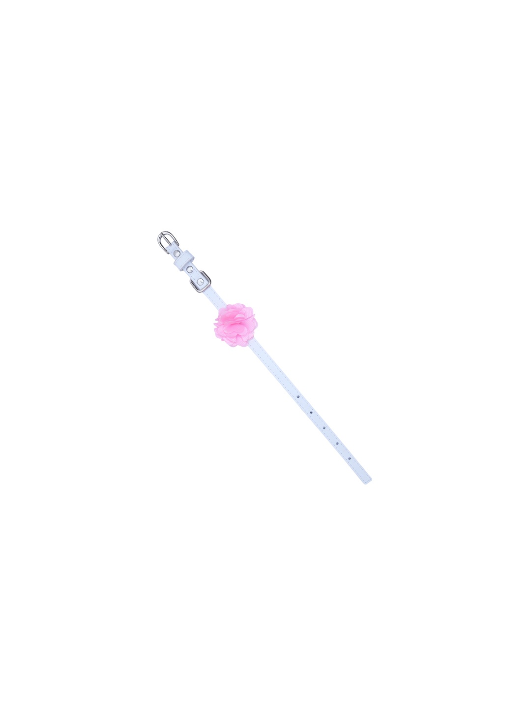 

Dchica Paws White & Pink Solid Flower Bow Cats Collar
