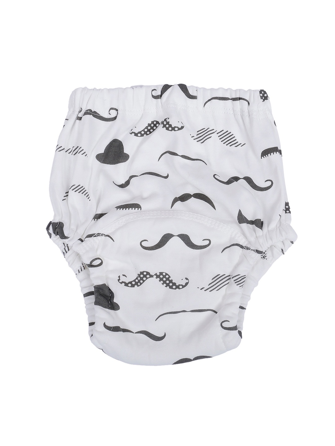Baby Moo White Printed Reusable Cloth Diaper