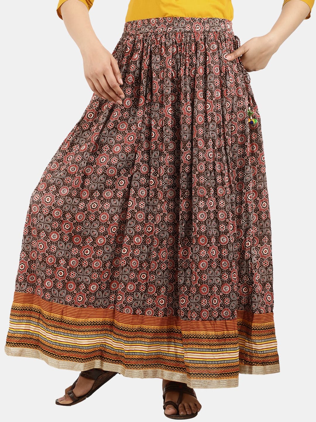

V-Mart Women Brown Ethnic Printed Skirt