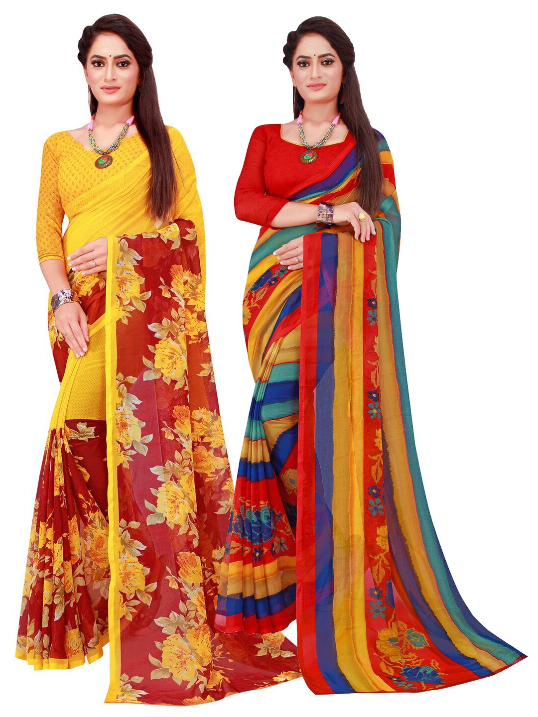 

Florence Women Multi Sarees, Maroon
