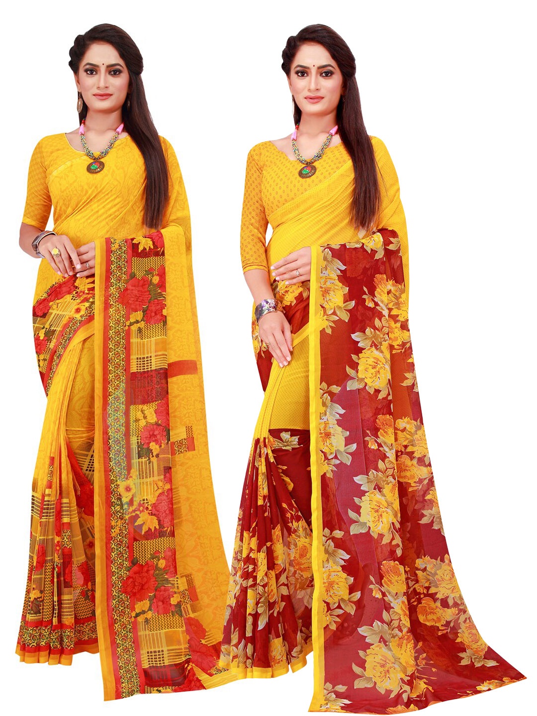 

Florence Women Yellow Sarees