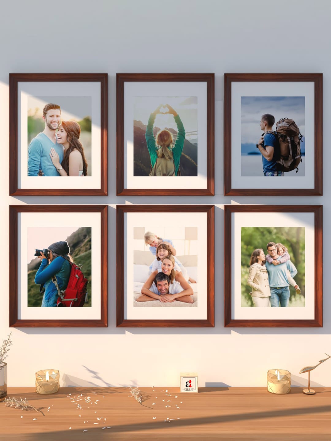 

Art Street Set Of 6 Wall 3-D Photo Frames, Red