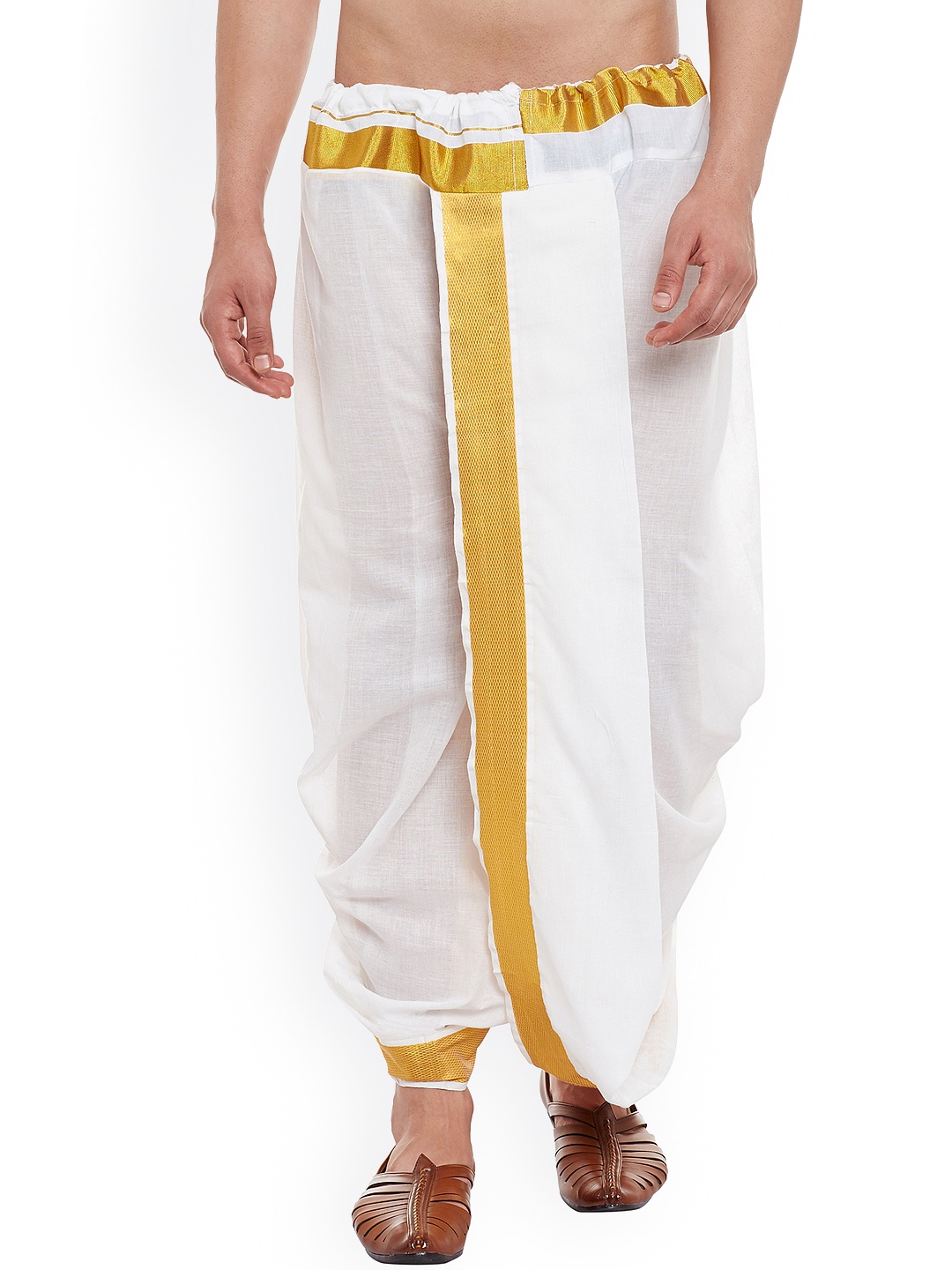 

SOJANYA White Dhoti Pants, Orange