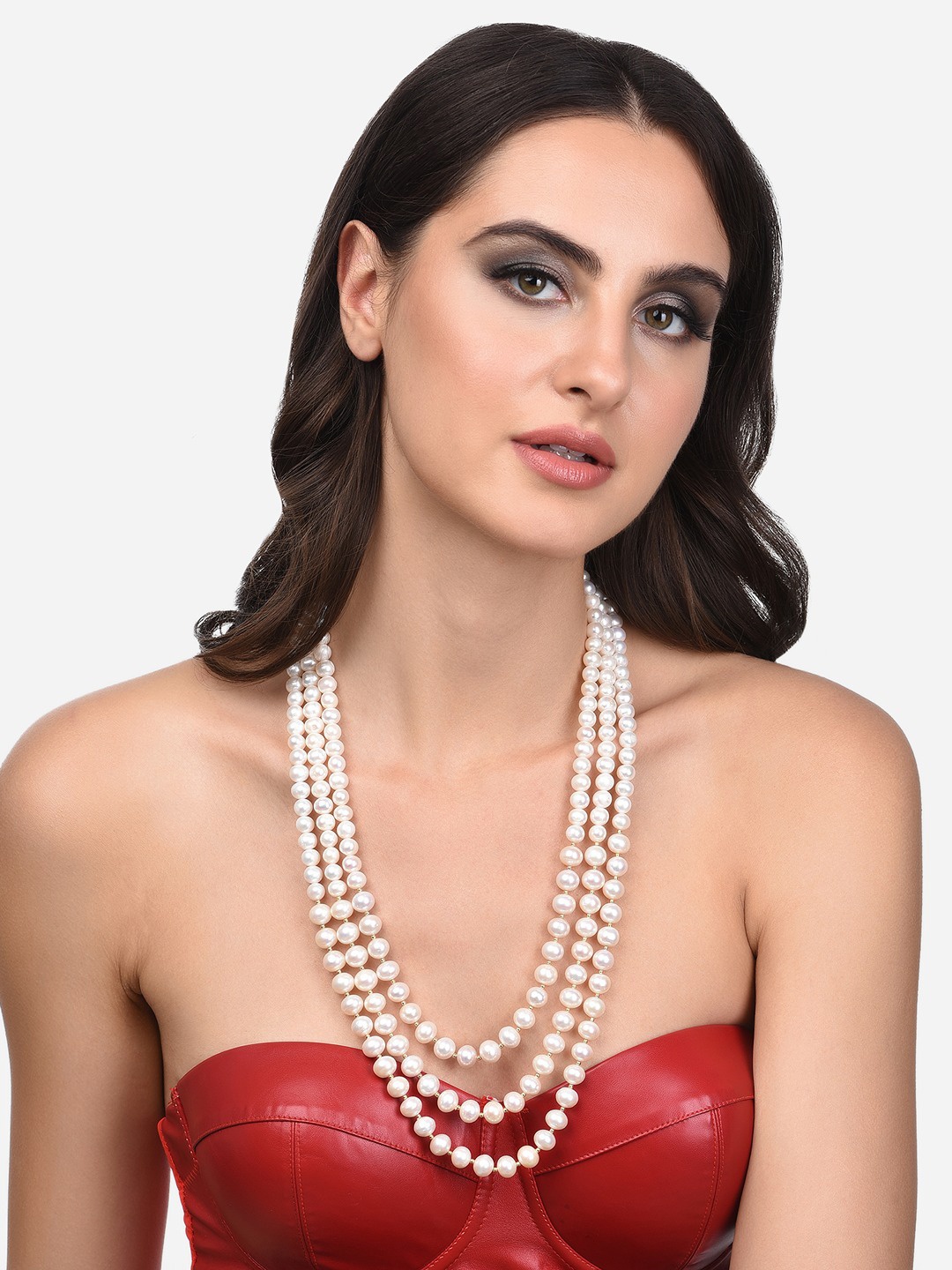 

Zaveri Pearls Women White Necklace and Chains, Gold