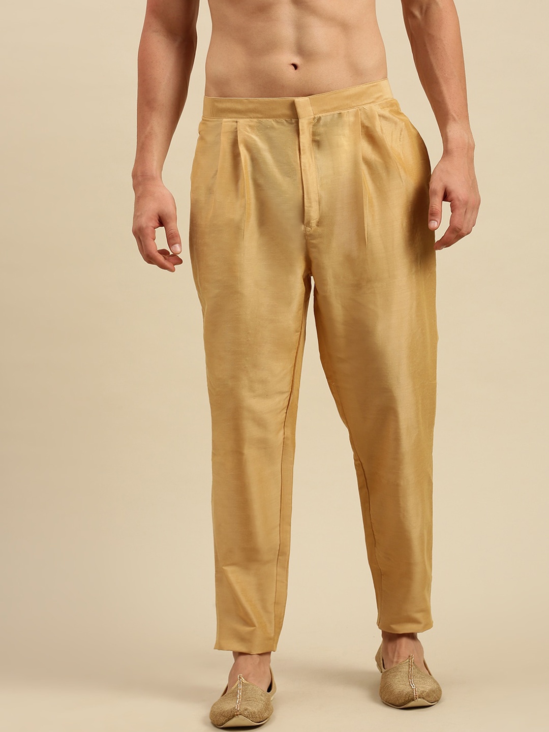 

Sanwara Men Beige Solid Pyjama