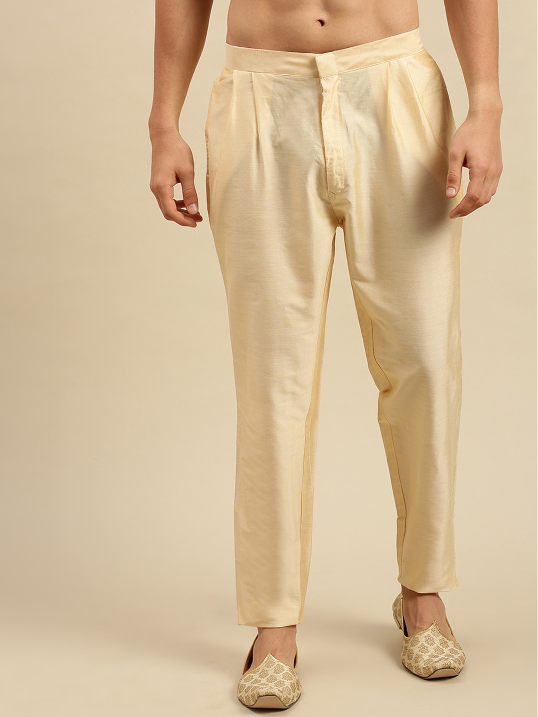 

Sanwara Men Beige Solid Pyjamas