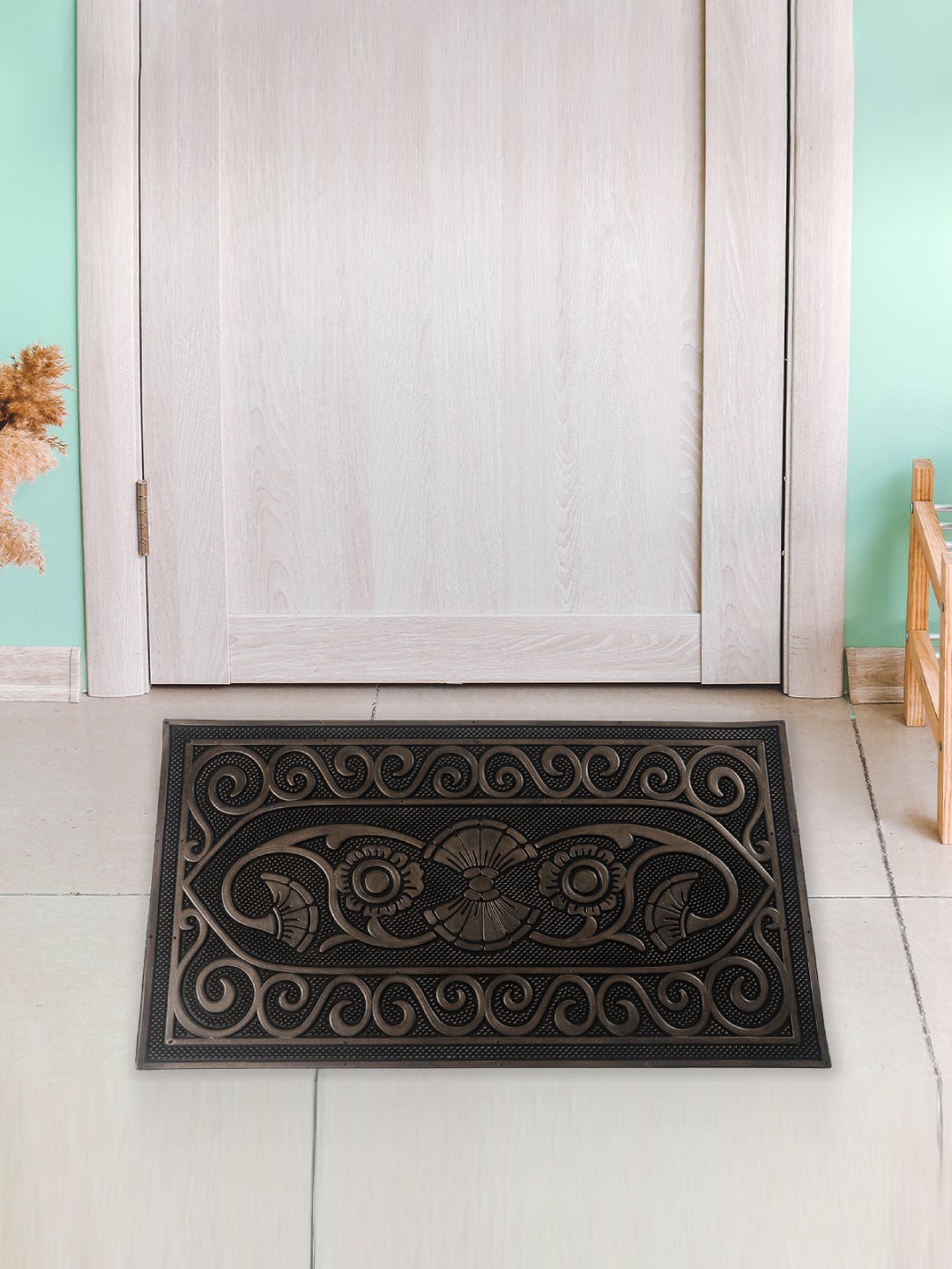 

Athome by Nilkamal Brown Metallic Finish Anti-Skid Doormats