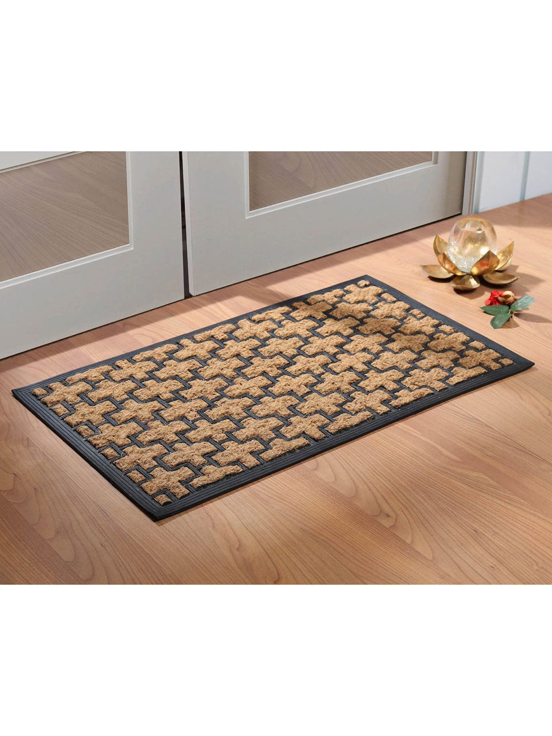 

Athome by Nilkamal Black & Brown Panama Plus Coir MouldAnti-Skid Doormats