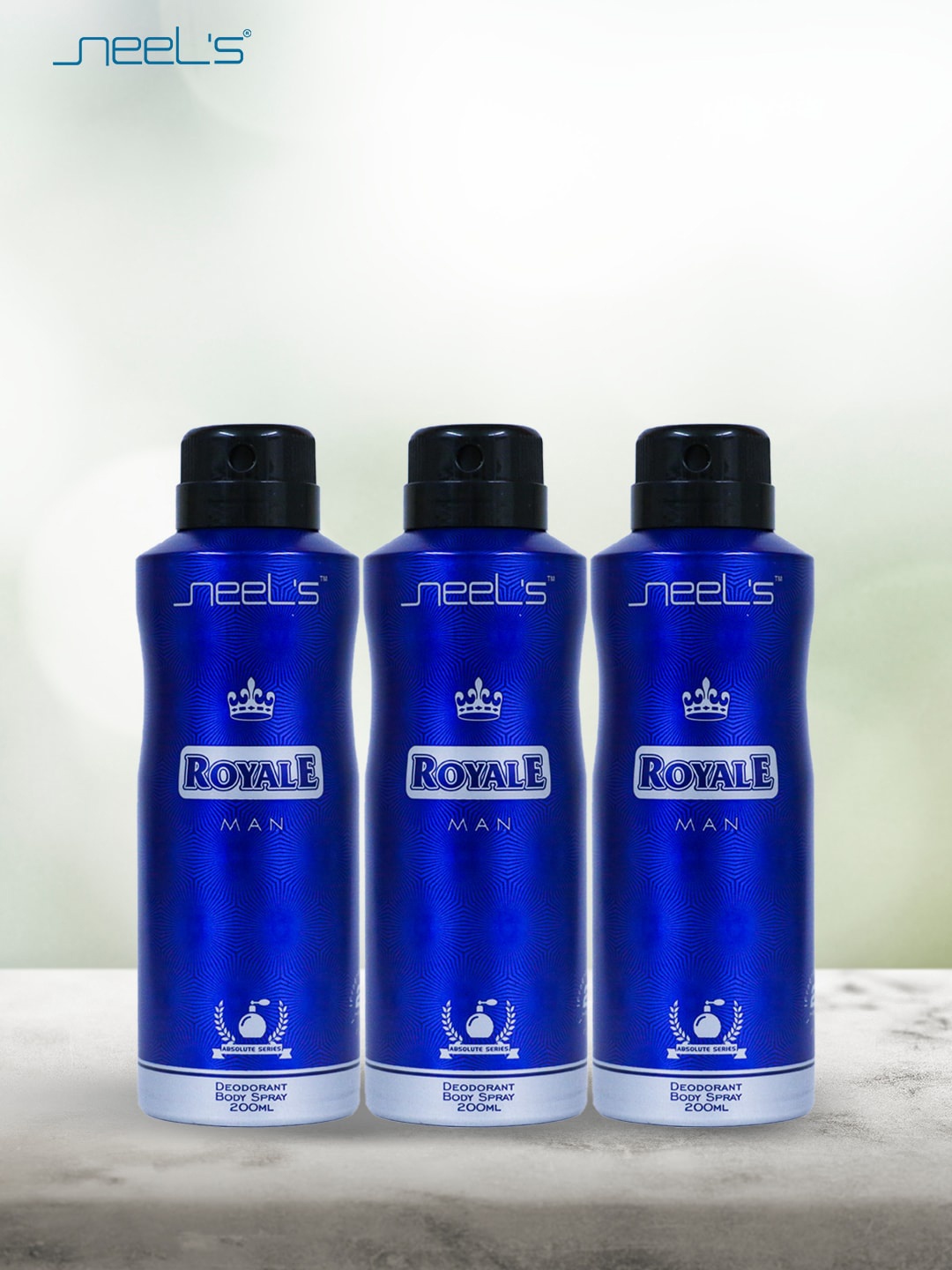 

Neels Men Set of 3 Royale Deodorant Body Spray - 200 ml Each, Blue