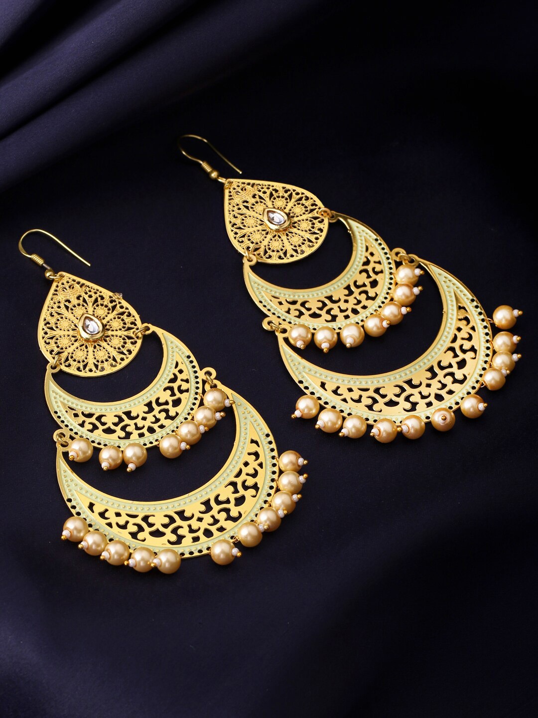 

THE AAB STUDIO Gold-Plated Crescent Shaped Chandbalis Earrings