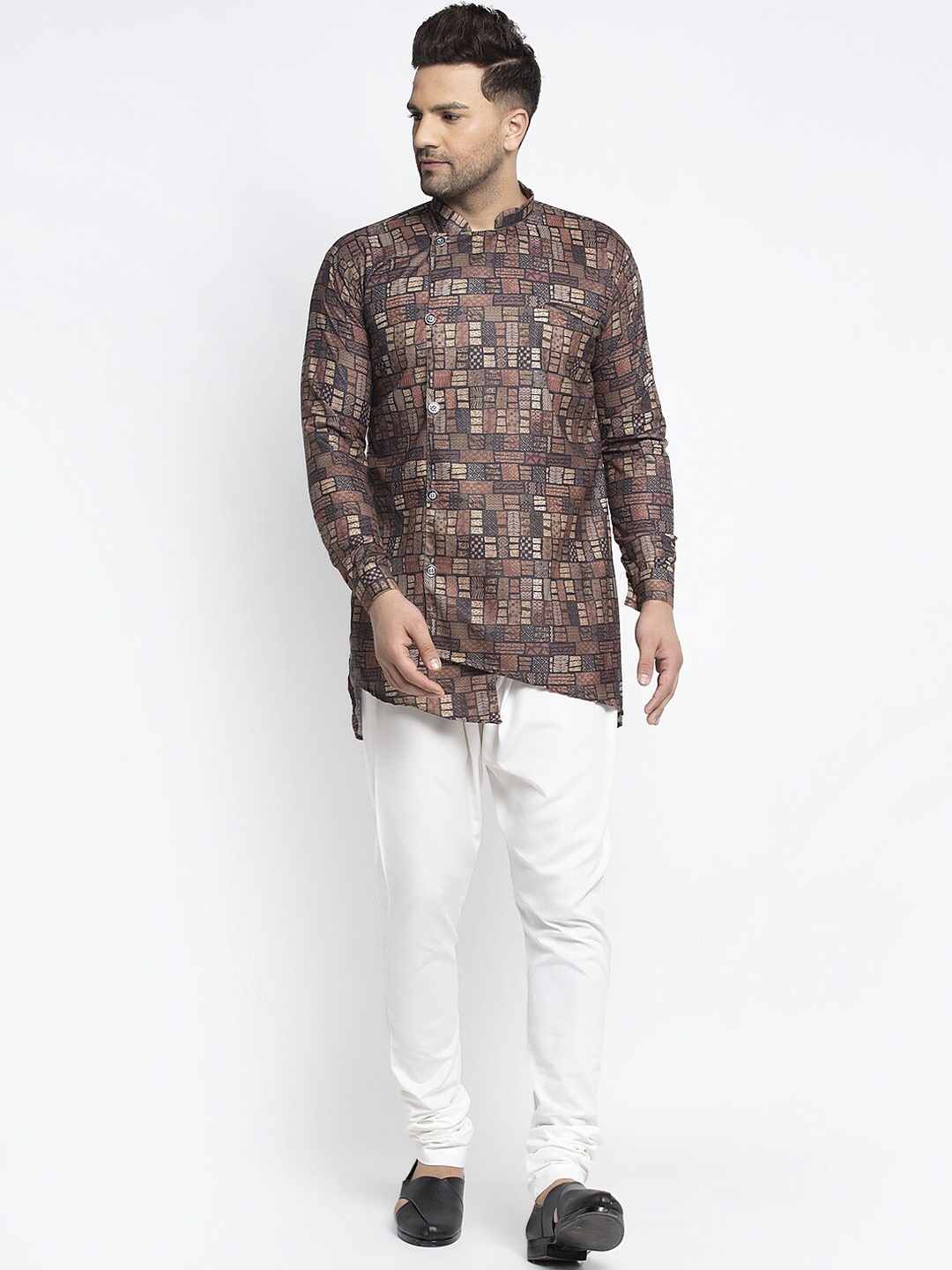 

Benstoke Men Multicoloured Printed Mandarin Collar Straight Kurta, Multi