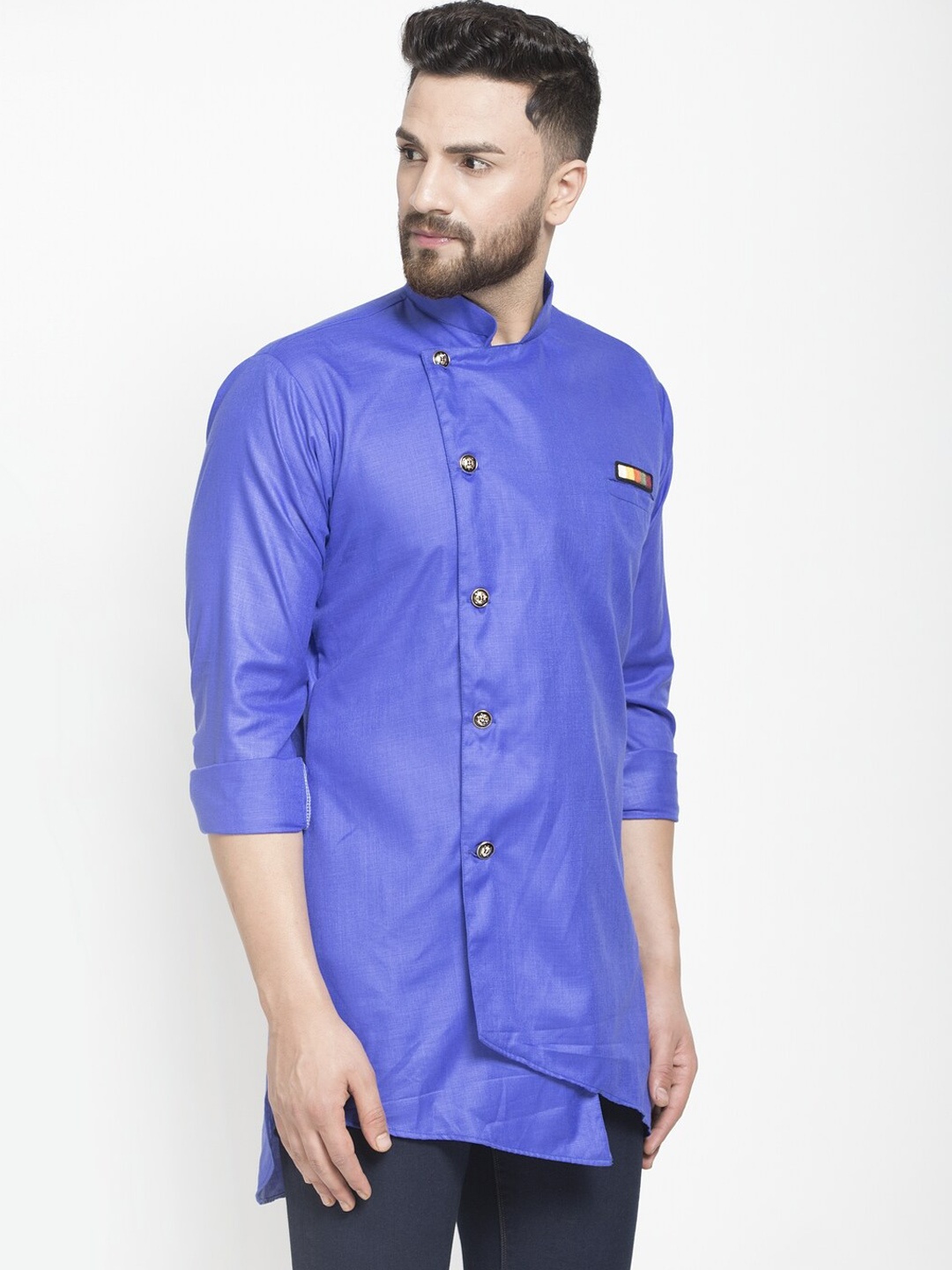 

Benstoke Men Blue Kurta