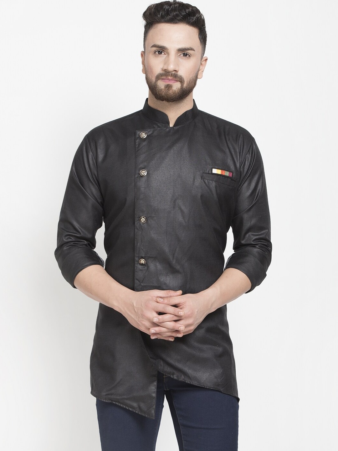 

Benstoke Men Black Kurta