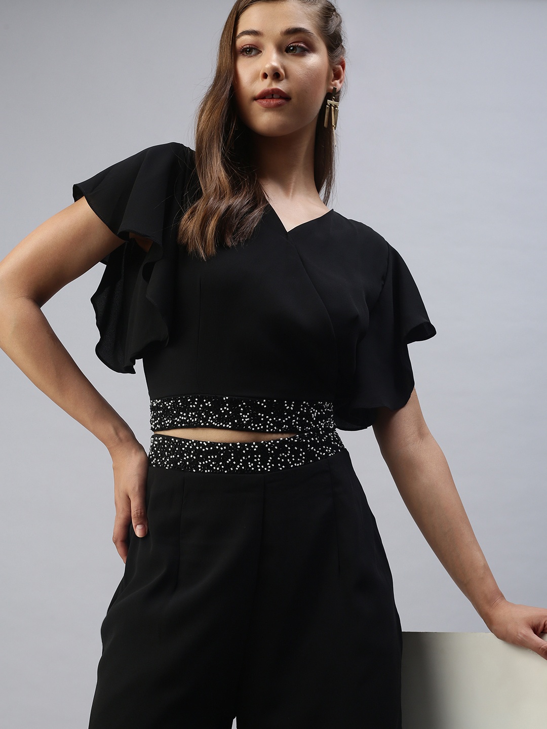 

SHOWOFF Women Black Embellished Co-Ord Set