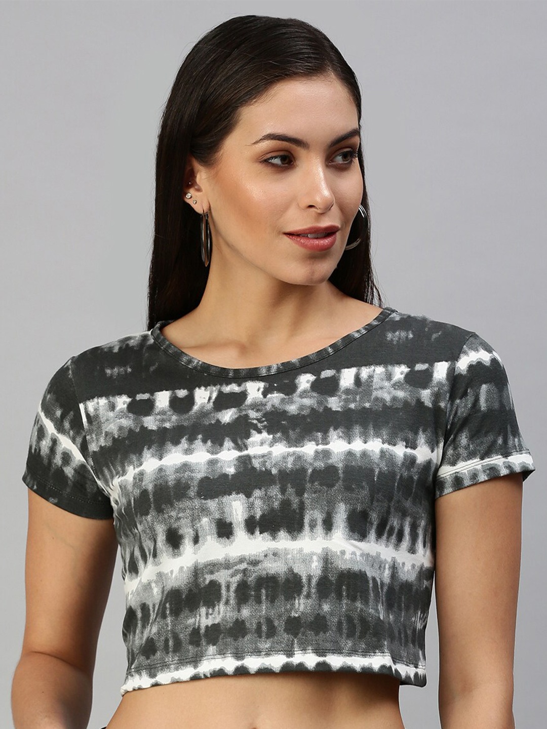 

De Moza Black Tie and Dye Crop Top