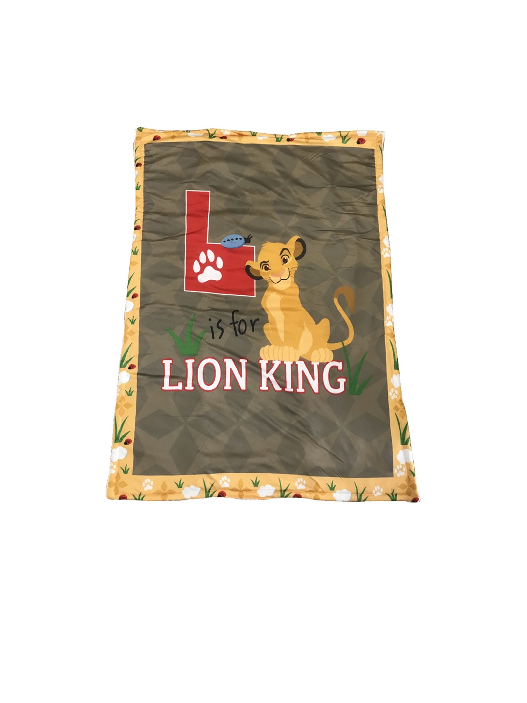

Disney Kids Brown & Olive Green Cartoon Characters AC Room 120 GSM Single Bed Quilt