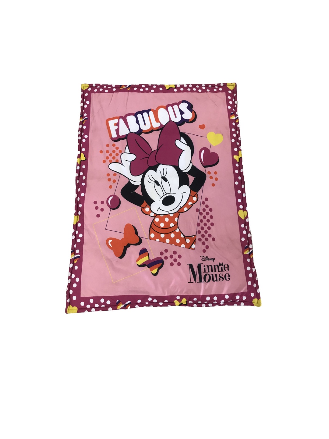 

Disney Pink Cartoon Characters AC Room 120 GSM Single Bed Quilt