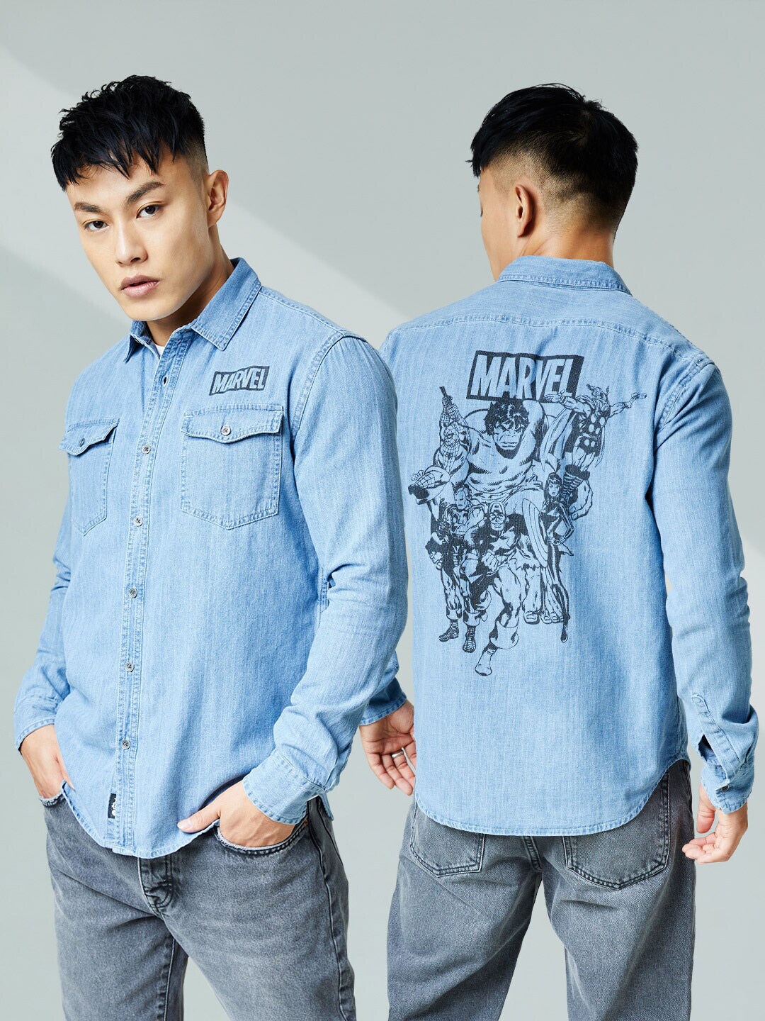 

The Souled Store Men Blue Regular Fit Printed Cotton Casual Shirt