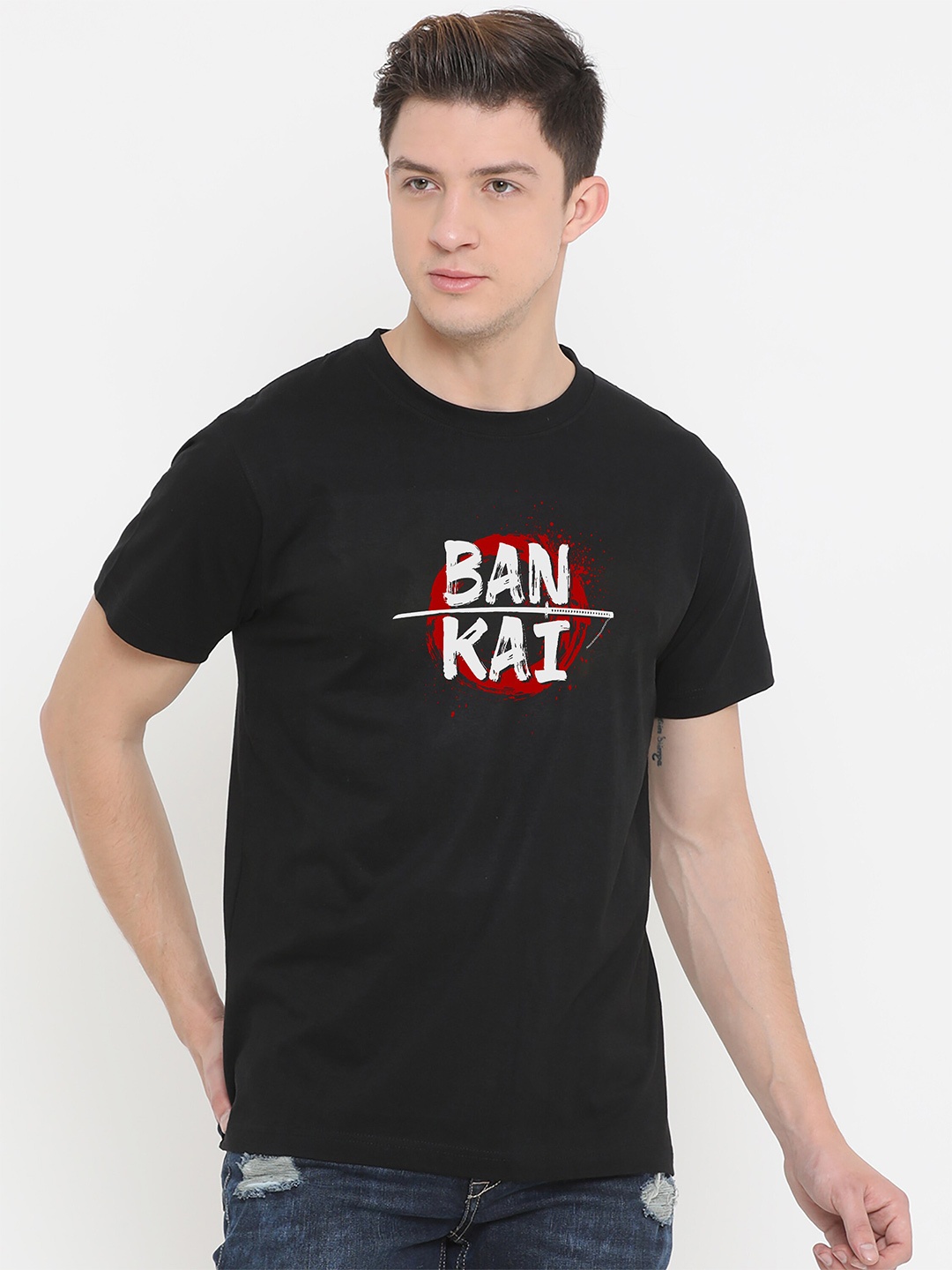 

Fully Filmy Men Black Typography Printed T-shirt