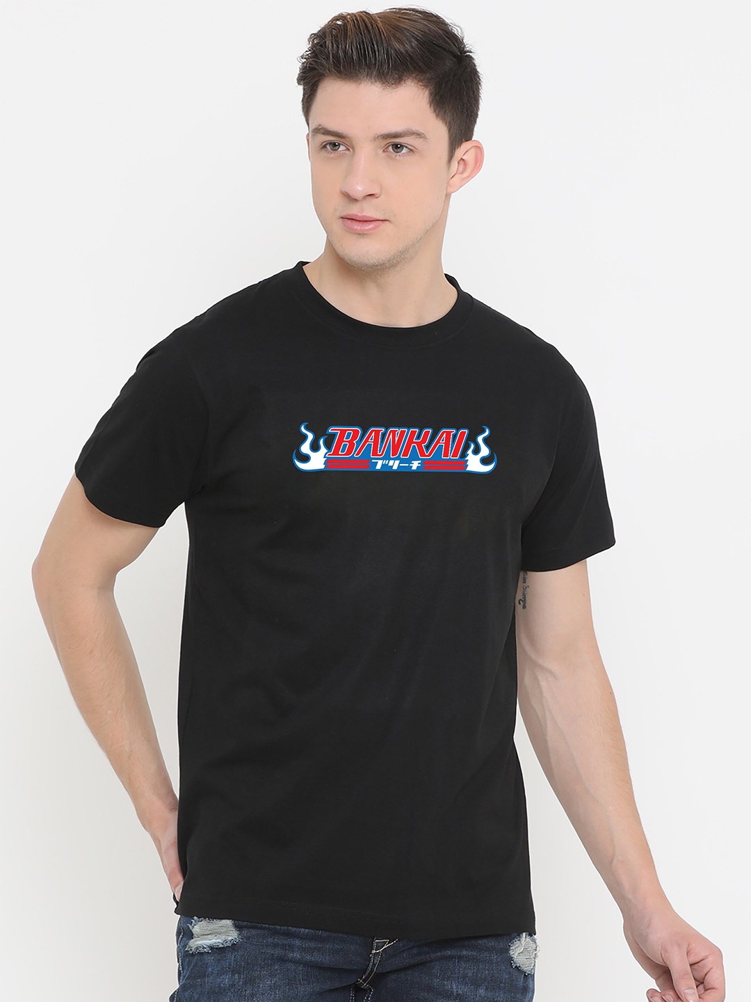

Fully Filmy Men Black Typography Printed T-shirt