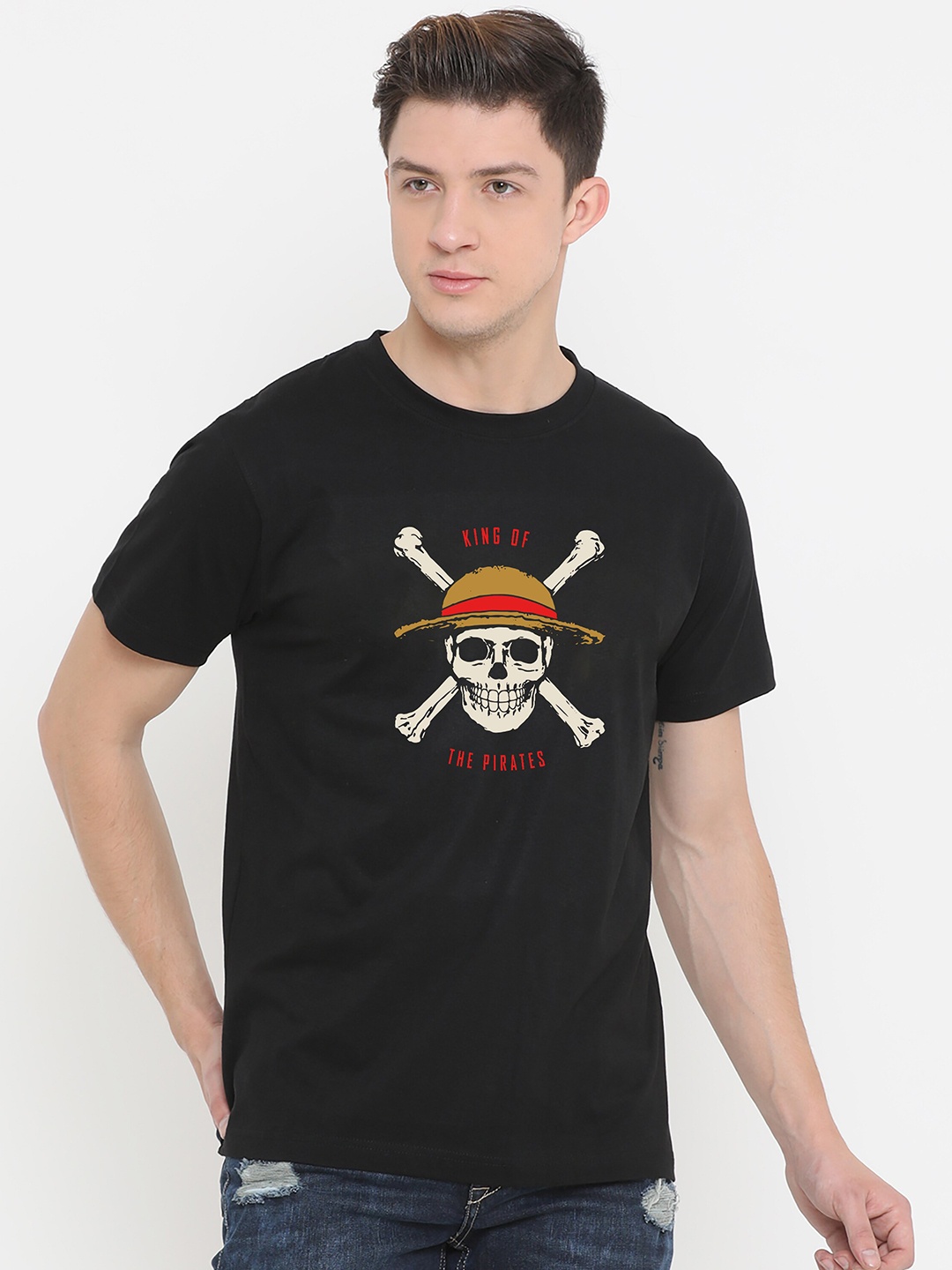 

Fully Filmy Men Black Printed T-shirt