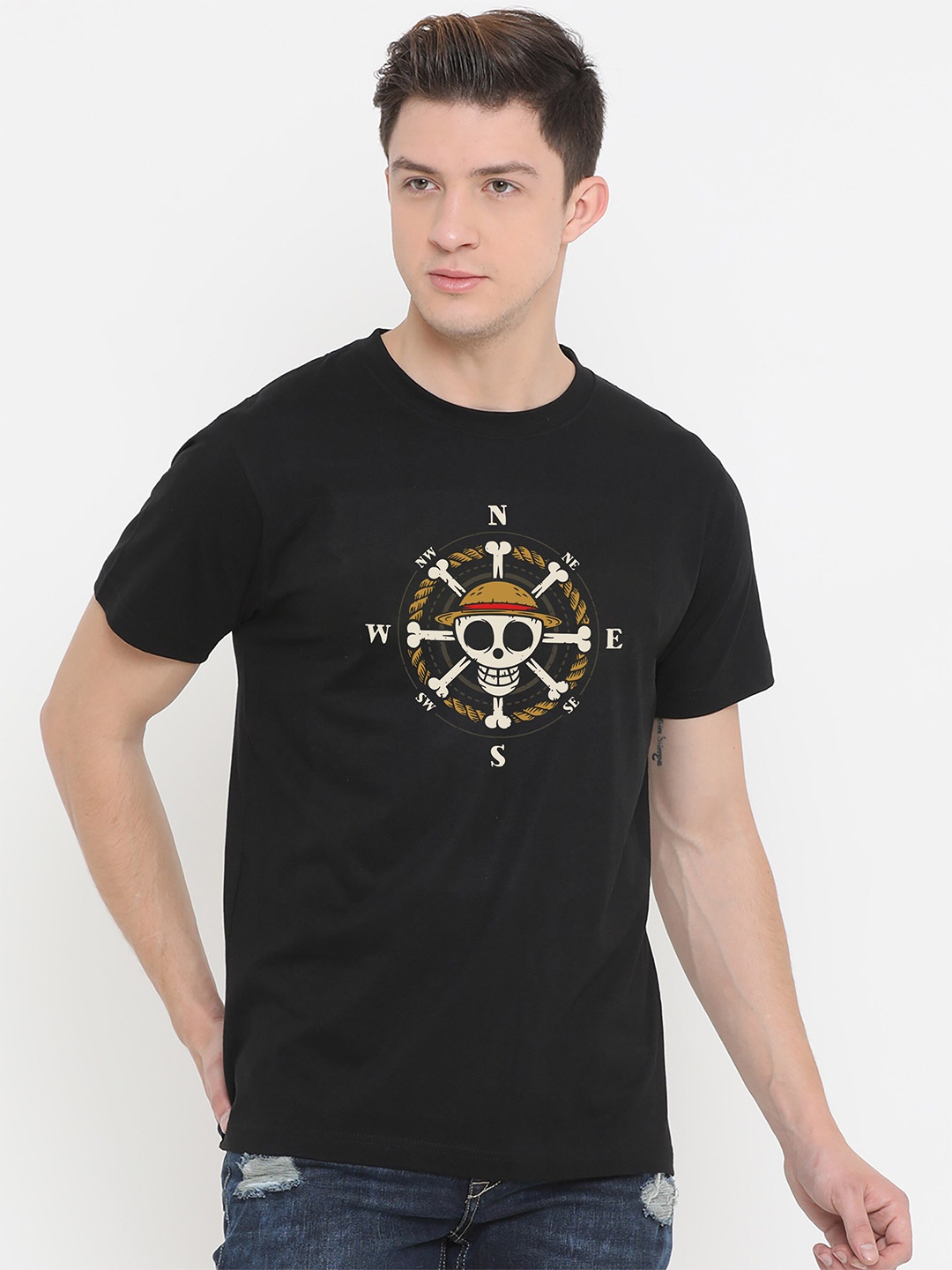 

Fully Filmy Men Black & Multicoloured Printed T-shirt