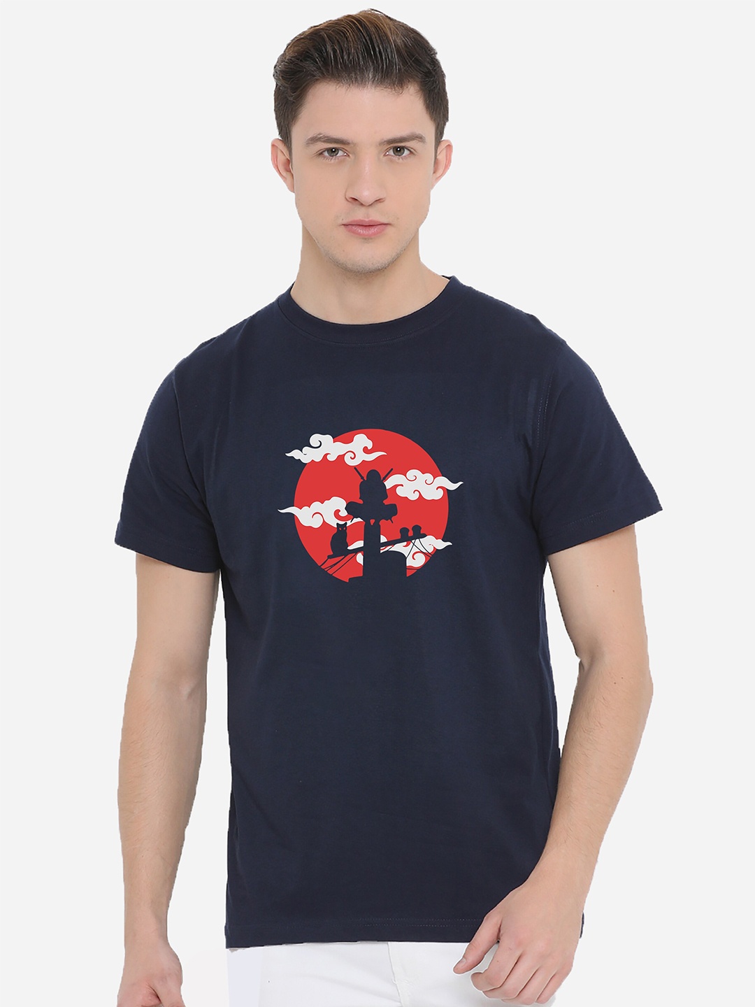 

Fully Filmy Men Navy Blue Printed T-shirt