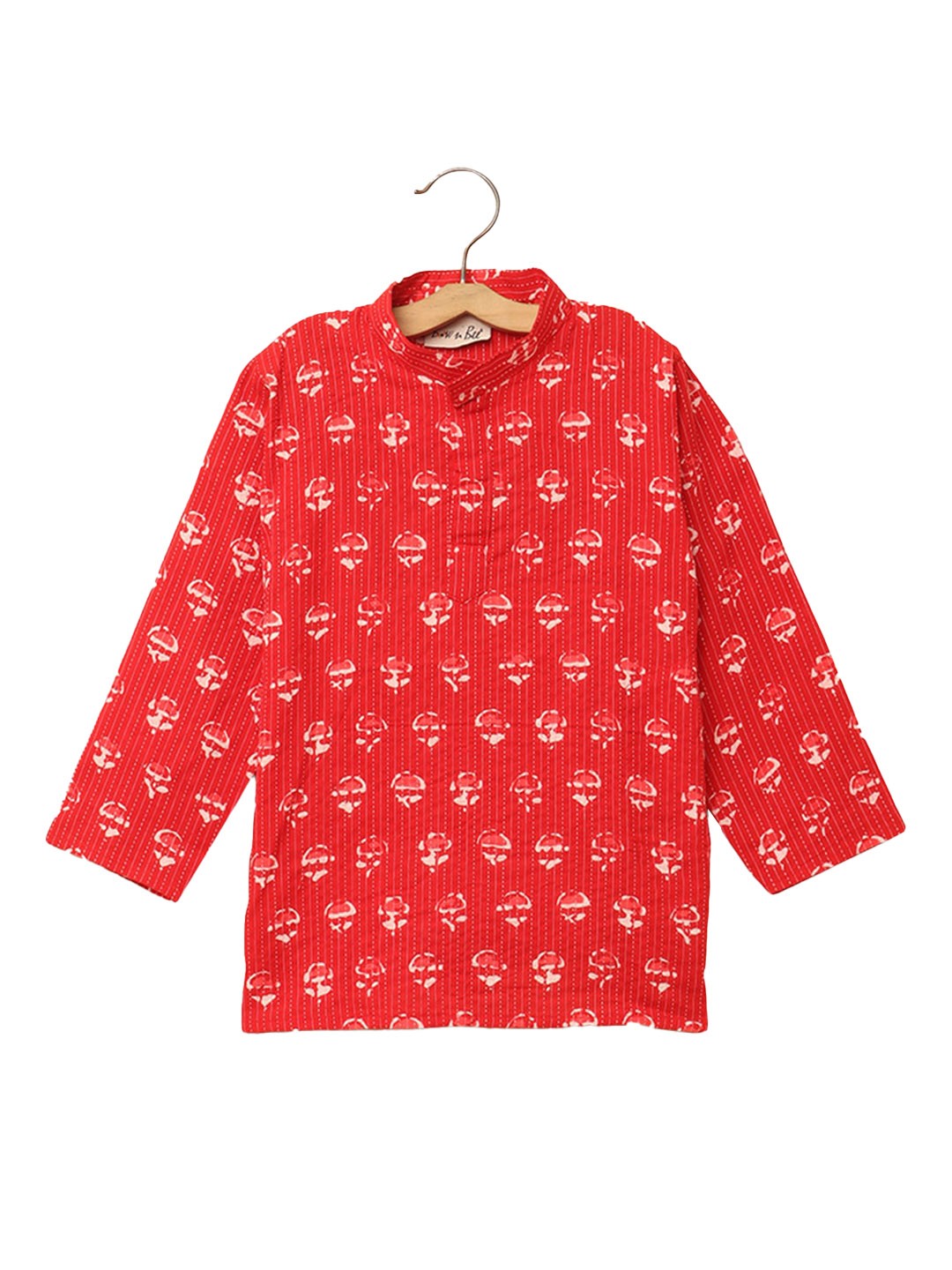 

Hopscotch Boys Red Chikankari Anarkali Kurta