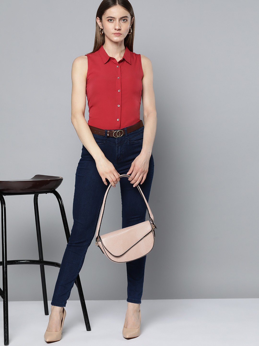 

Chemistry Women Red Casual Shirt