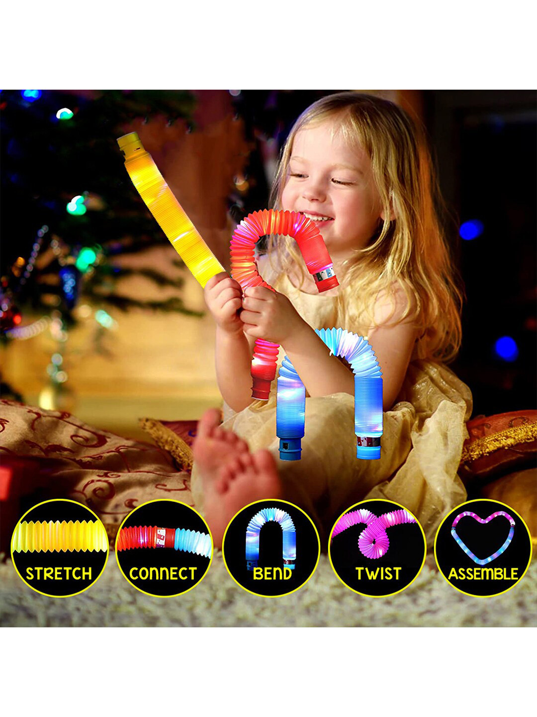 

WEMBLEY Glow in The Dark Neon Party Light Tube Sticks, Multi