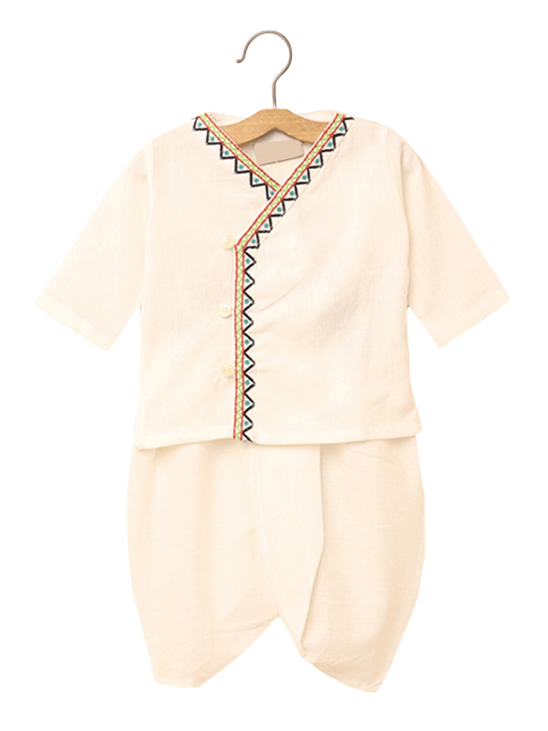 

Hopscotch Boys Off White Kurta and Dhoti Pants