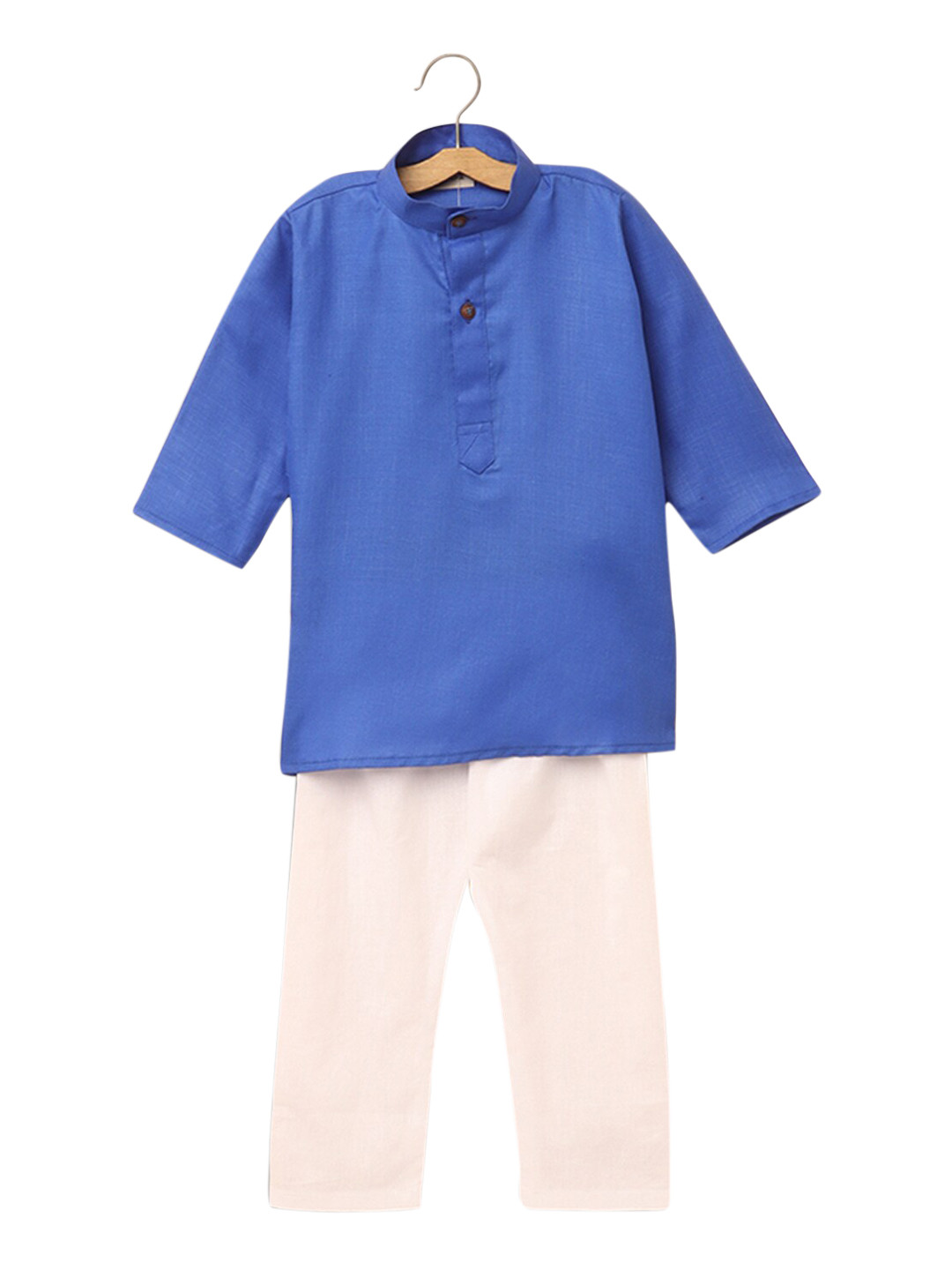 

Hopscotch Boys Blue Pure Cotton Kurta with Trousers