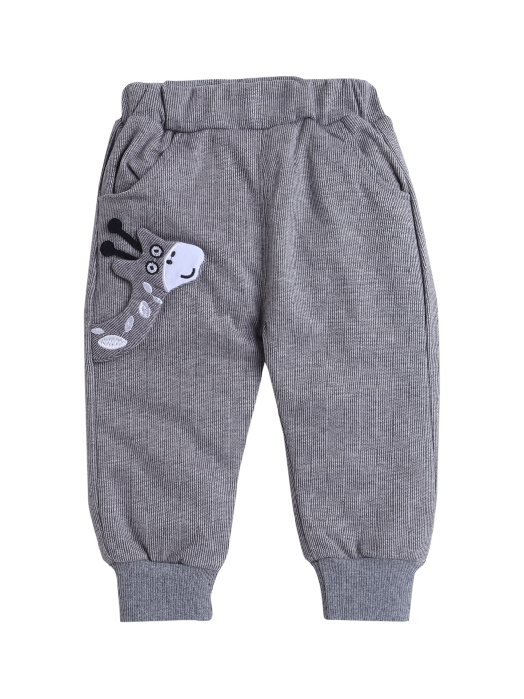 

Hopscotch Boys Grey Solid Joggers