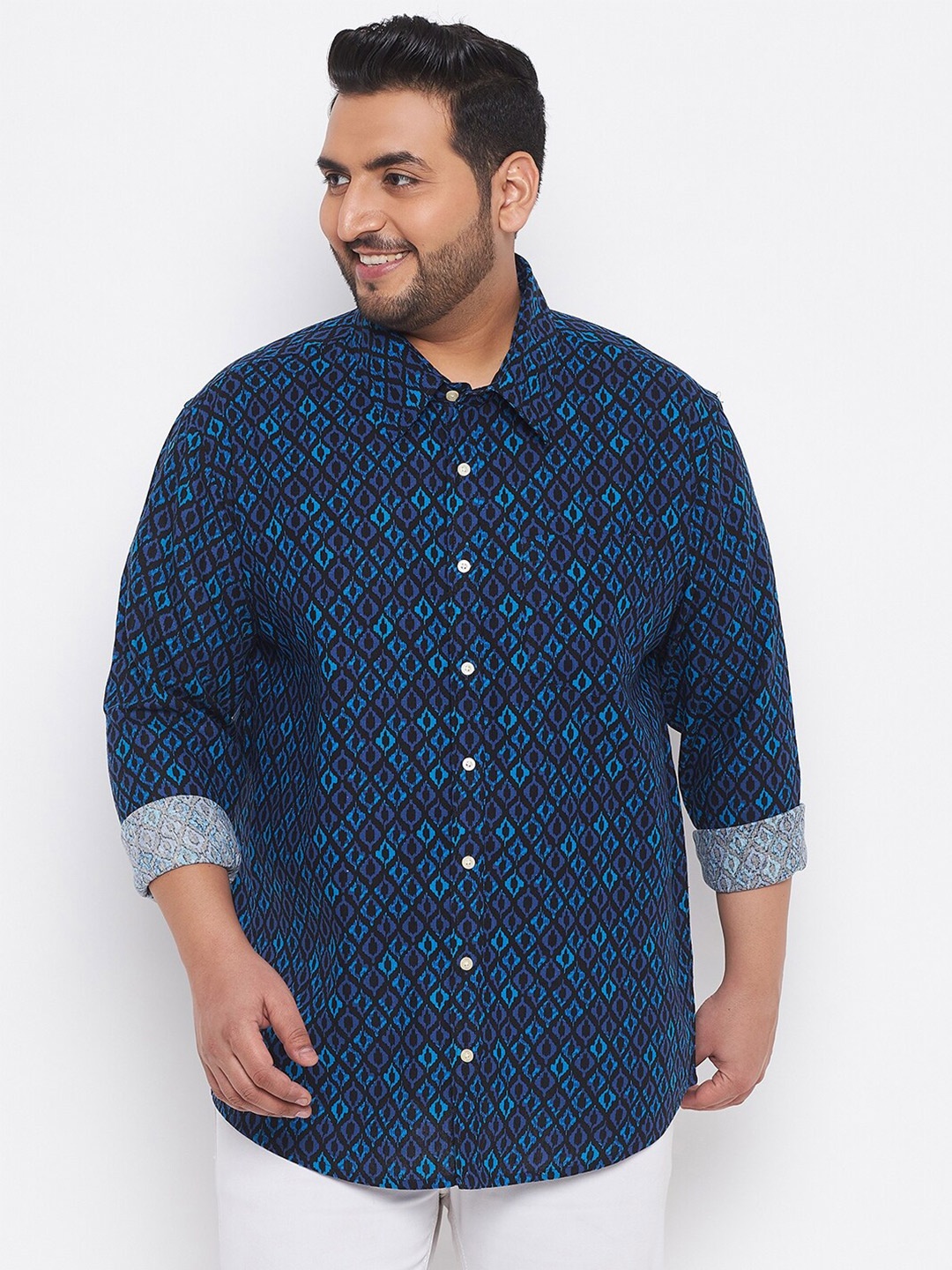 

bigbanana Men Plus Size Multicoloured Classic Printed Casual Shirt, Multi