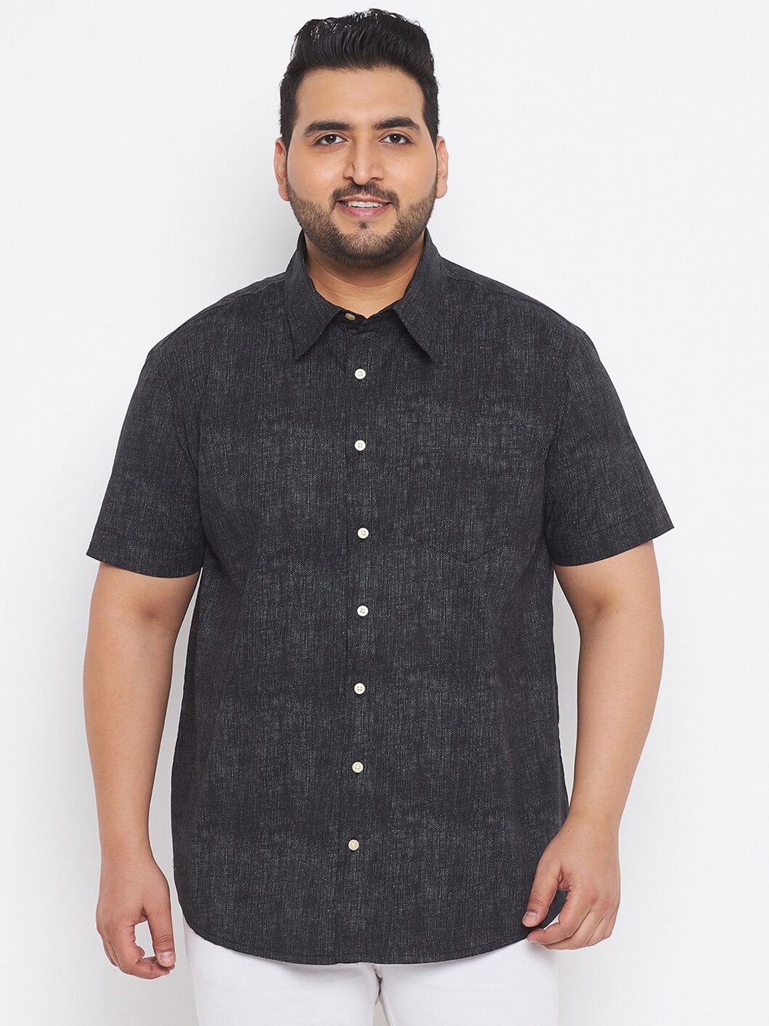 

bigbanana Men Black Classic Printed Casual Shirt 100% Cotton