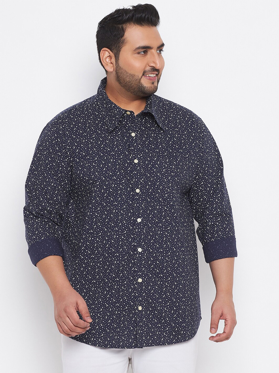 

bigbanana Men Navy Blue Classic Printed Casual Shirt 100% Cotton